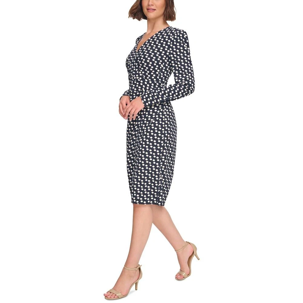 商品Tommy Hilfiger|Women's Polka-Dot Knot-Front Dress,价格¥658,第4张图片详细描述