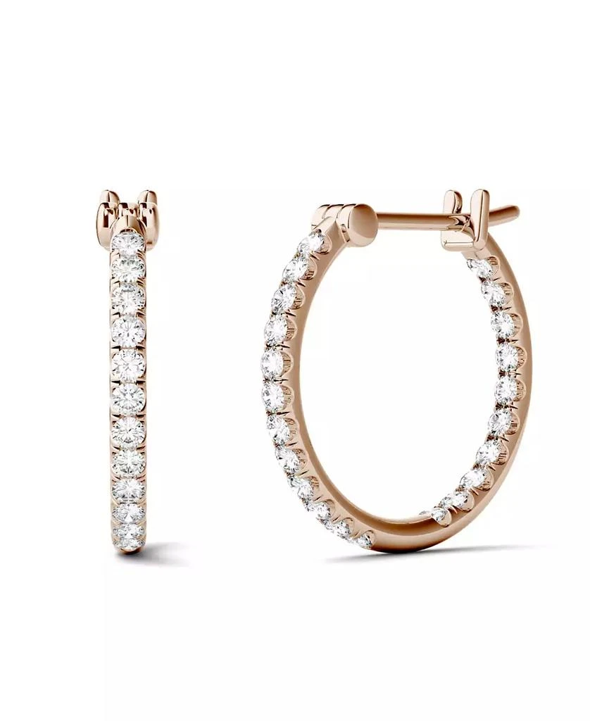商品Charles & Colvard|Moissanite Hoop Earrings 3/8 ct. t.w. Diamond Equivalent in 14k White Gold or Rose Gold,价格¥4280,第3张图片详细描述