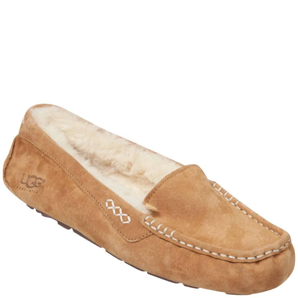 商品UGG|UGG Women's Ansley Moccasin Suede Slippers - Chestnut,价格¥947,第3张图片详细描述