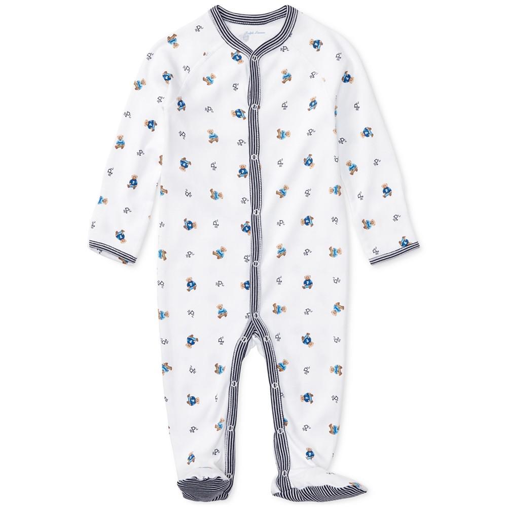 商品Ralph Lauren|男婴小熊印花按扣连体衣,价格¥295,第4张图片详细描述