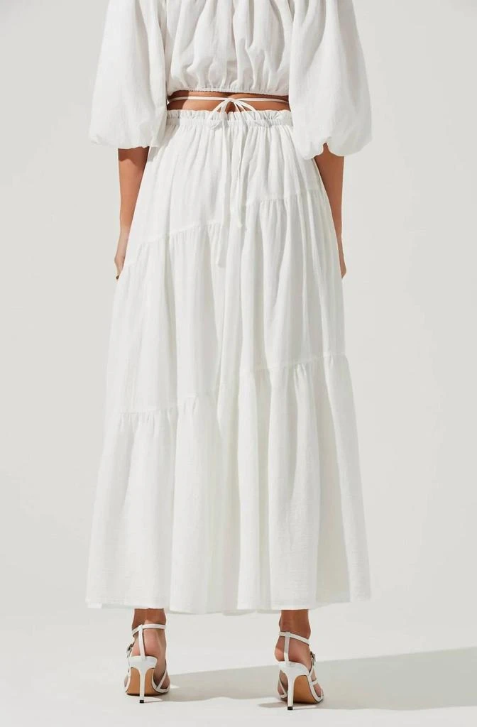 商品ASTR|Balboa Tiered Maxi Skirt in White,价格¥675,第2张图片详细描述