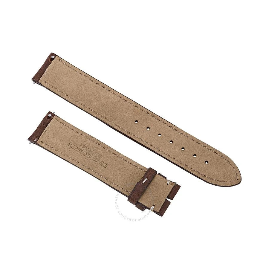 商品Hadley Roma|Matte Brown Ostrich Leather Strap,价格¥298,第2张图片详细描述