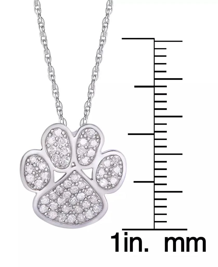 商品Macy's|Diamond 1/4 ct. t.w. Paw Print Pendant Necklace in Sterling Silver,价格¥4543,第4张图片详细描述