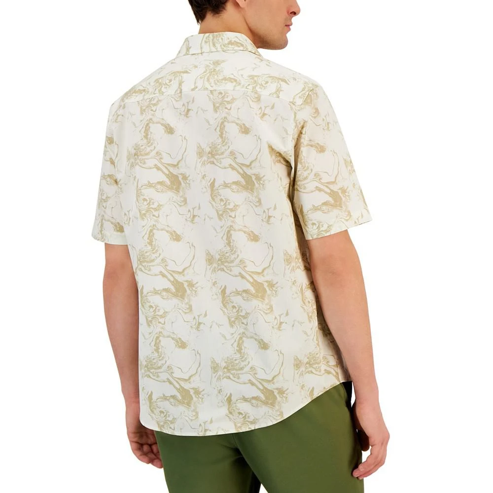 商品Alfani|Men's Short-Sleeve Marble Texture-Print Shirt, Created for Macy's,价格¥150,第2张图片详细描述