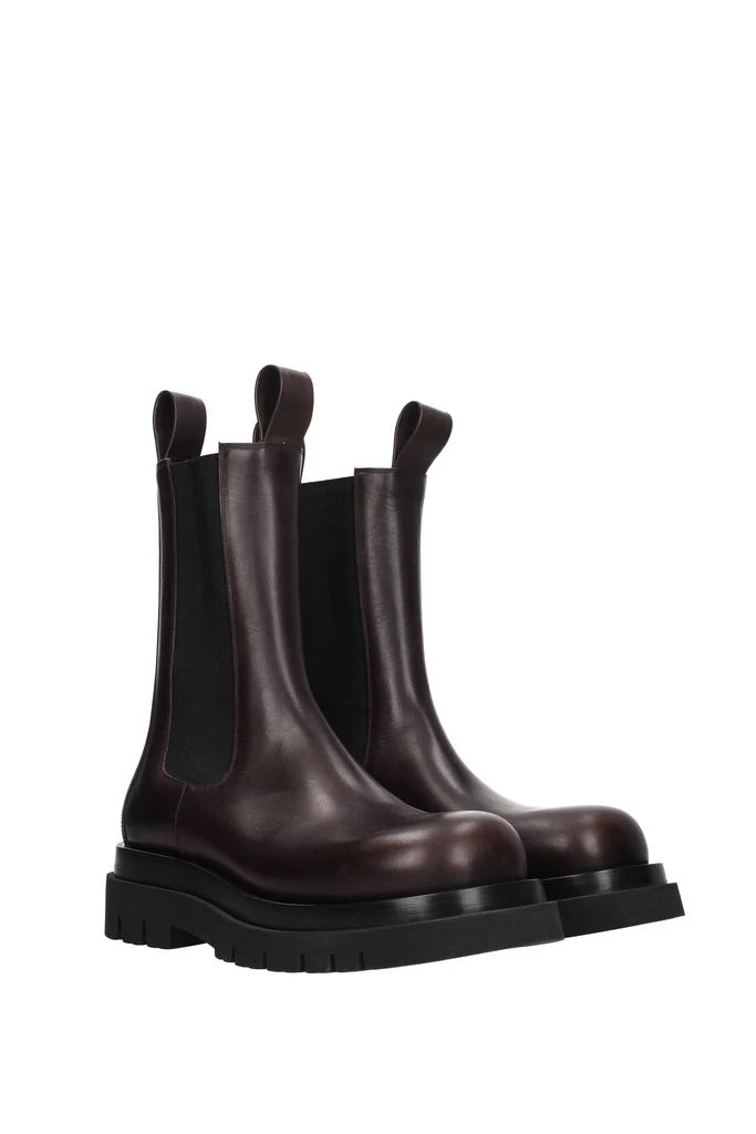 商品Bottega Veneta|Boots lug Leather Brown Dark Chocolate,价格¥5508,第2张图片详细描述