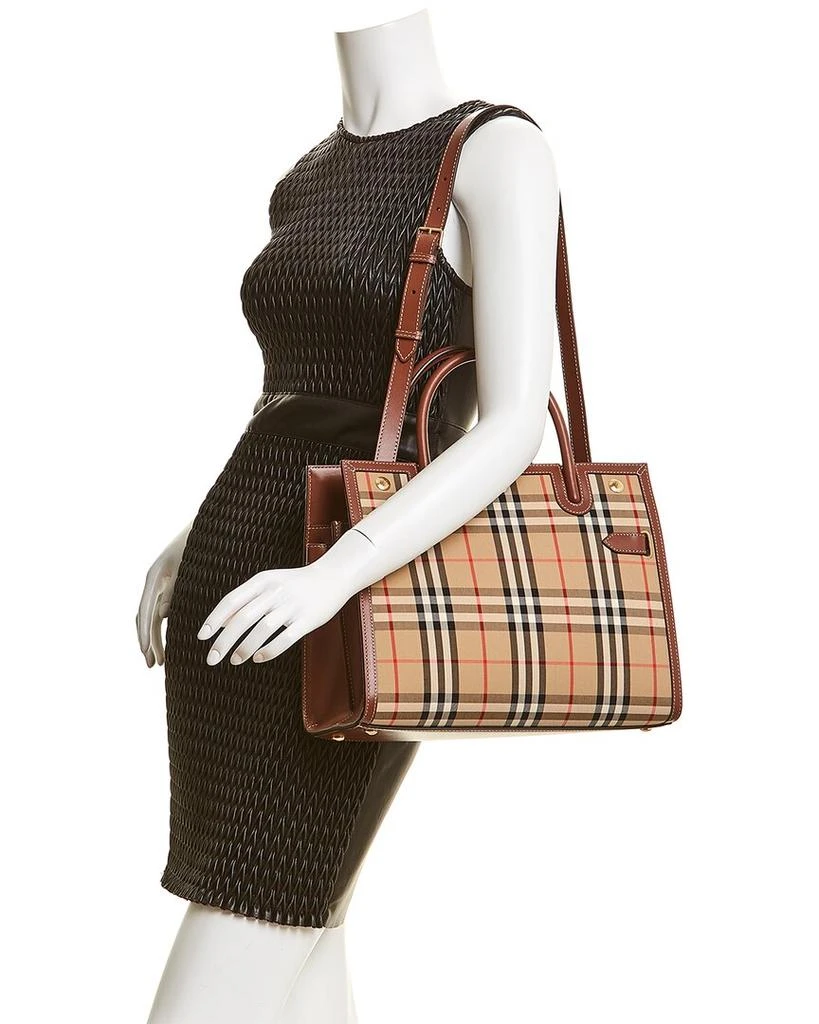 商品Burberry|Burberry Small Vintage Check & Leather Tote,价格¥13049,第3张图片详细描述