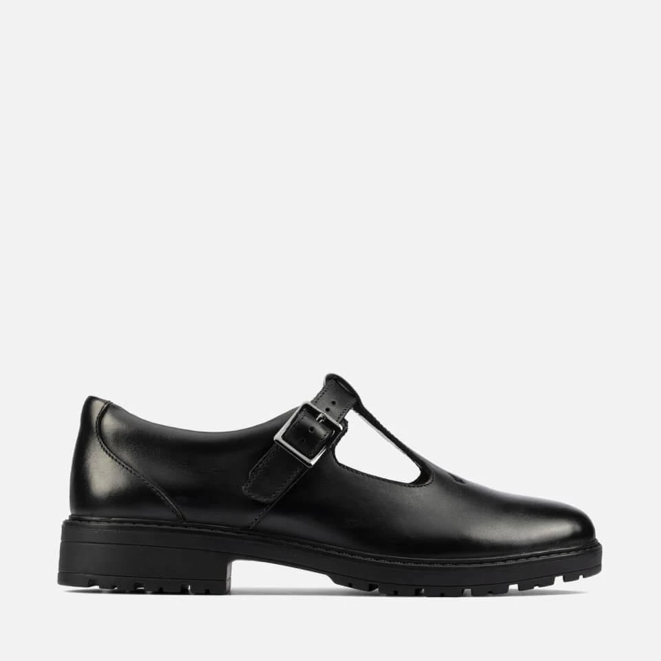 商品Clarks|CLARKS YOUTH DEMPSTER BAR SCHOOL SHOES - BLACK LEATHER,价格¥316,第1张图片