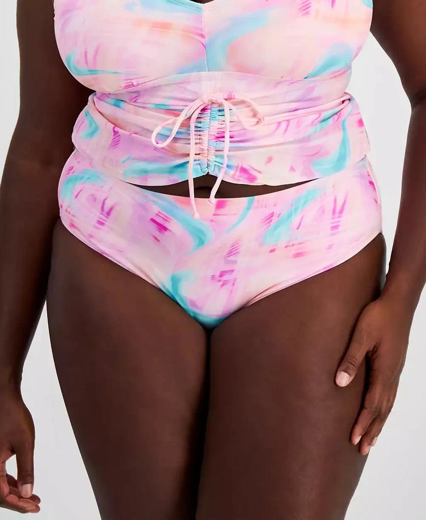 商品California Waves|Salt + Cove Plus Size Tie-Dyed Swim Bottoms, Created for Macy's,价格¥67,第1张图片