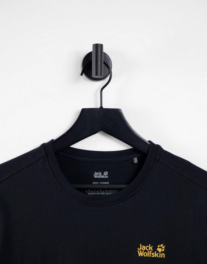Jack Wolfskin Essential long sleeve t-shirt in black商品第3张图片规格展示