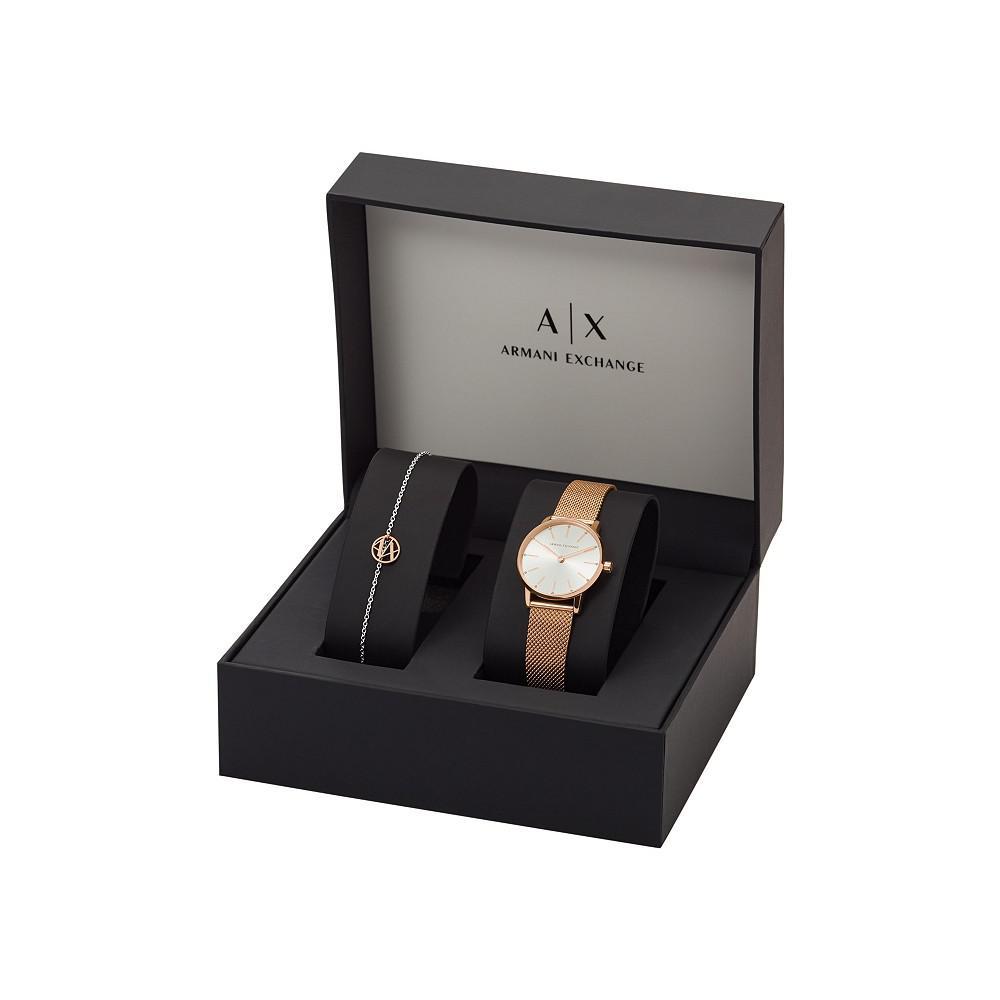商品Armani Exchange|AX Women's Rose Gold-Tone Mesh strap Watch with Bracelet 28mm,价格¥1375,第7张图片详细描述
