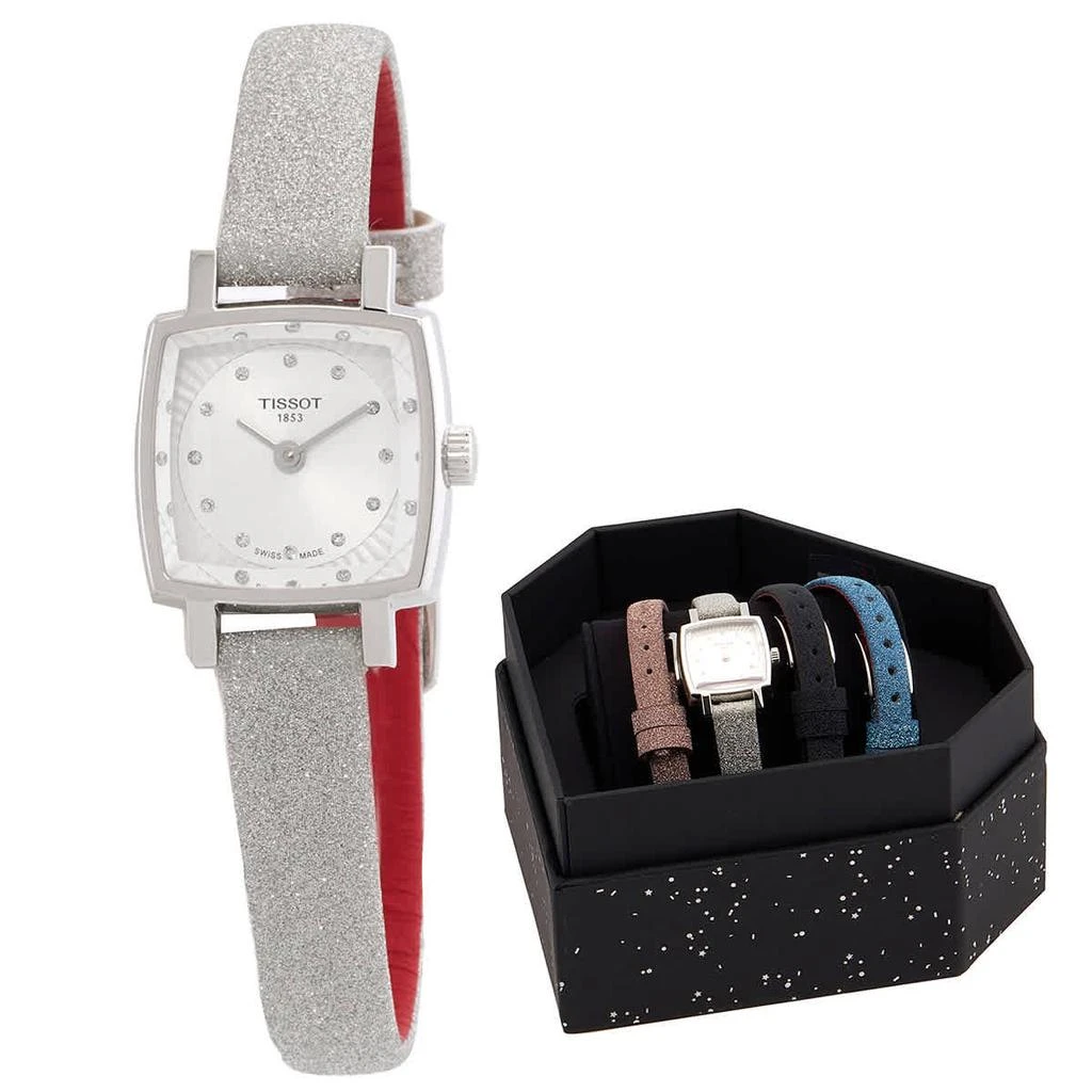 商品Tissot|Lovely Square Festive Kit Quartz Diamond Silver Dial Ladies Watch T0581091703602,价格¥1236,第1张图片