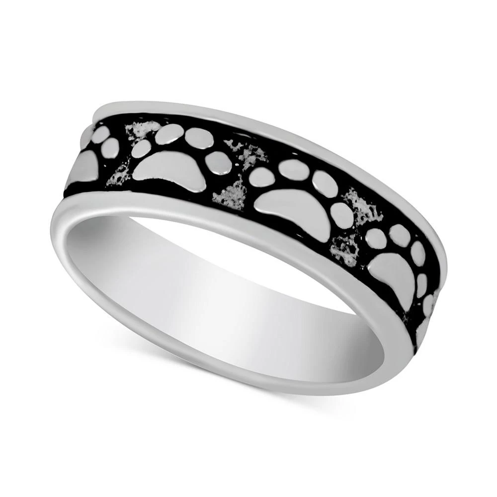 商品Essentials|Paw Print Band Ring in Silver-Plate,价格¥181,第1张图片