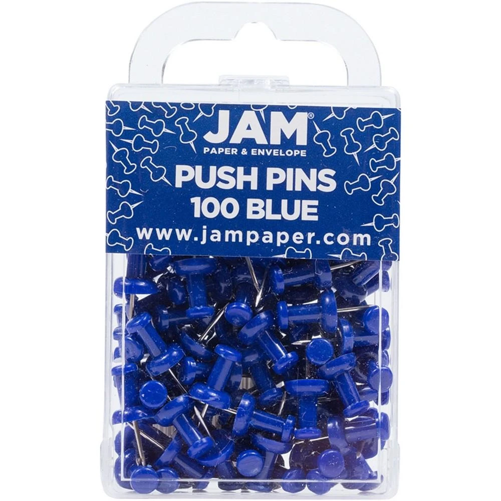 商品JAM Paper|Colorful Push Pins - Push Pins - 100 Per Pack,价格¥83,第1张图片