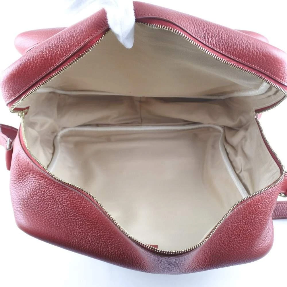 商品[二手商品] Hermes|Hermes Victoria Women's Toile H,Taurillon Clemence Leather Shoulder Bag Natural,Red Color,价格¥13982,第4张图片详细描述