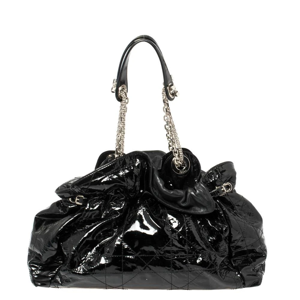 商品[二手商品] Dior|Dior Black Cannage Patent Leather Le Trente Hobo,价格¥2492,第4张图片详细描述