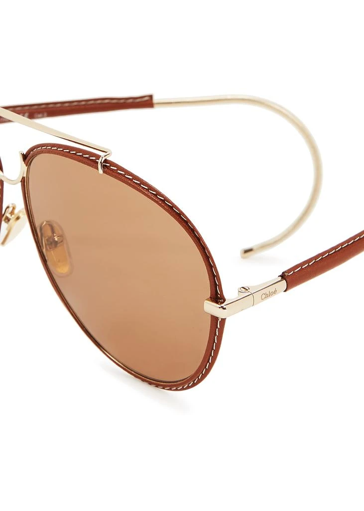 商品Chloé|Edith brown aviator-style sunglasses,价格¥2417,第3张图片详细描述