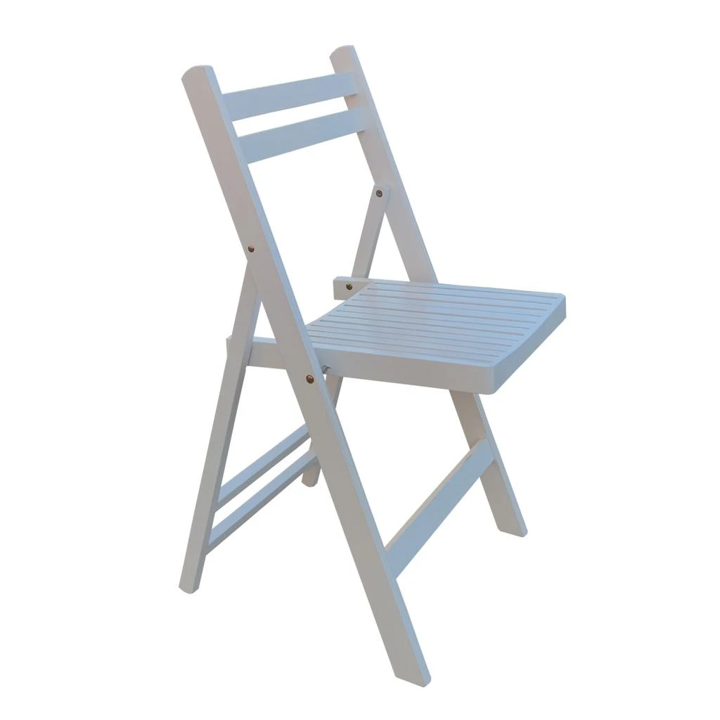 商品Simplie Fun|Furniture Slatted Wood Folding Special Event Chair - White,价格¥2018,第3张图片详细描述