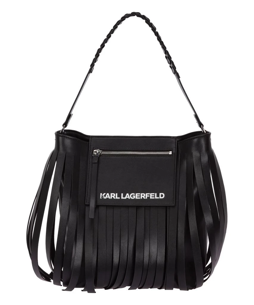 商品Karl Lagerfeld Paris|Karl Lagerfeld K/fringes Cotton Shoulder Bag,价格¥1948,第3张图片详细描述