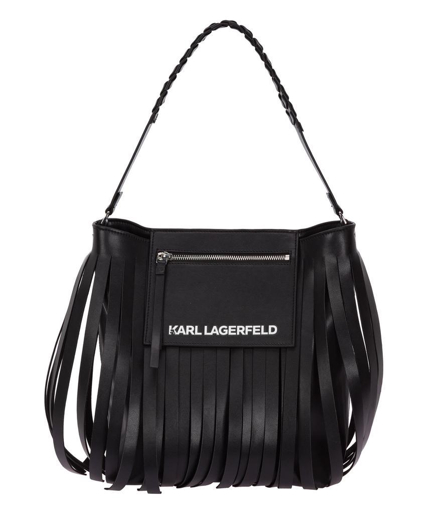 商品Karl Lagerfeld Paris|Karl Lagerfeld K/fringes Cotton Shoulder Bag,价格¥1766,第5张图片详细描述