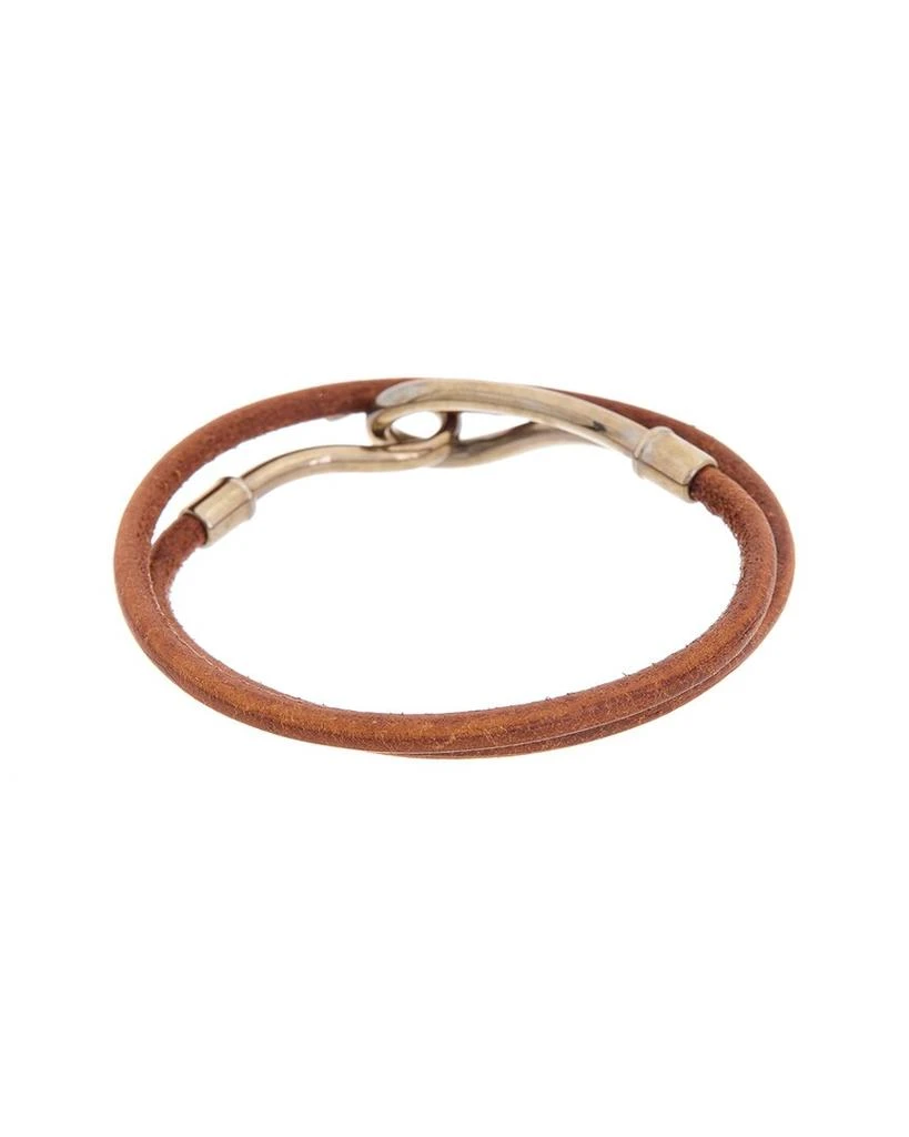 商品[二手商品] Hermes|Hermes Palladium Jumbo Hook Double Tour Bracelet (Authentic Pre-Owned),价格¥2378,第1张图片