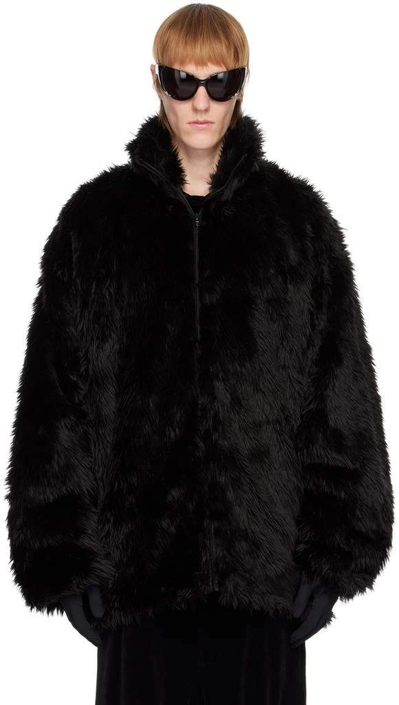 商品Balenciaga|Black Insulated Faux-Fur Jacket,价格¥17998,第1张图片