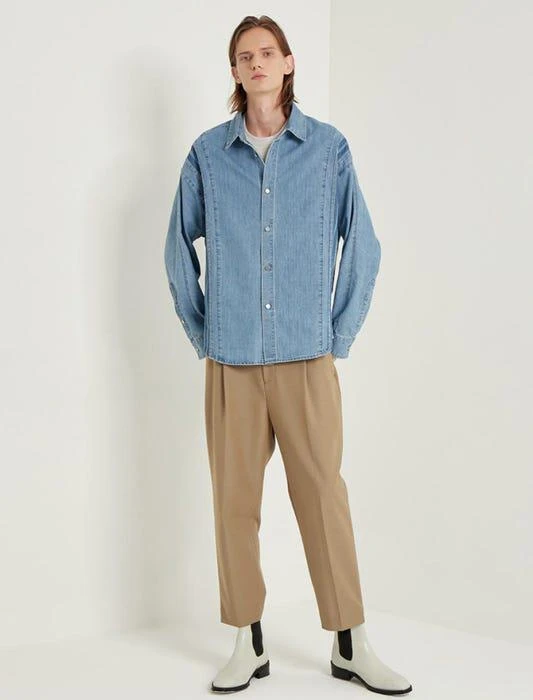 商品SYSTEM HOMME|Pin Tuck Denim Shirts_Blue,价格¥2613,第4张图片详细描述