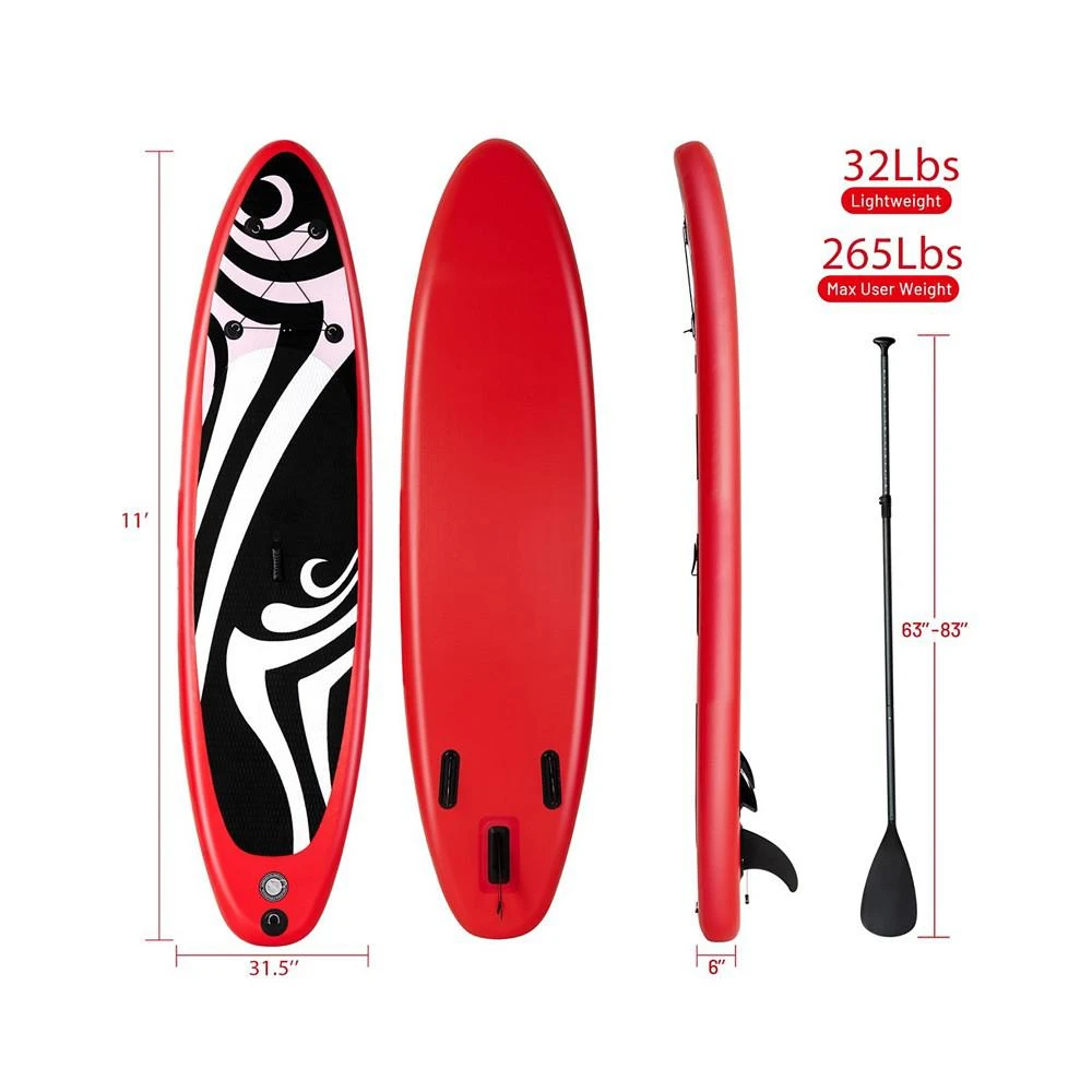 商品Costway|1pcs 11' Inflatable Stand Up Paddle Board Surfboard Surfboard,价格¥1340,第3张图片详细描述