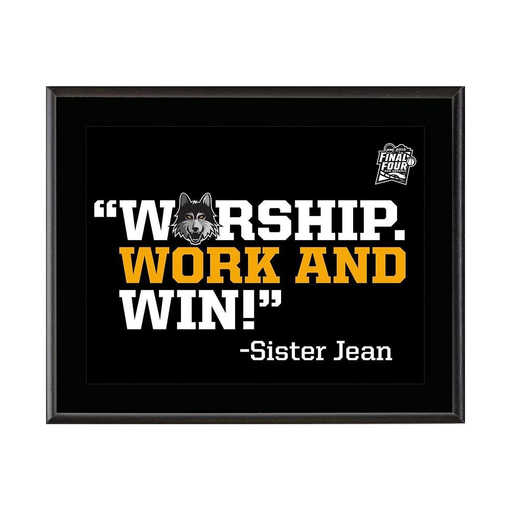 商品Fanatics Authentic|Loyola Chicago Ramblers 2018 NCAA Men's Basketball Tournament Final Four Bound Sister Jean Worship. Work and Win! 10.5" x 13" Sublimated Plaque,价格¥226,第1张图片