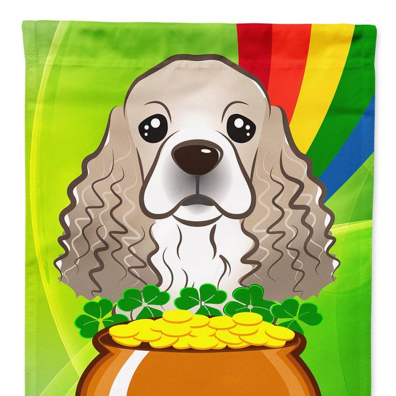 商品Caroline's Treasures|11" x 15 1/2" Polyester Cocker Spaniel St. Patrick's Day Garden Flag 2-Sided 2-Ply,价格¥137,第1张图片