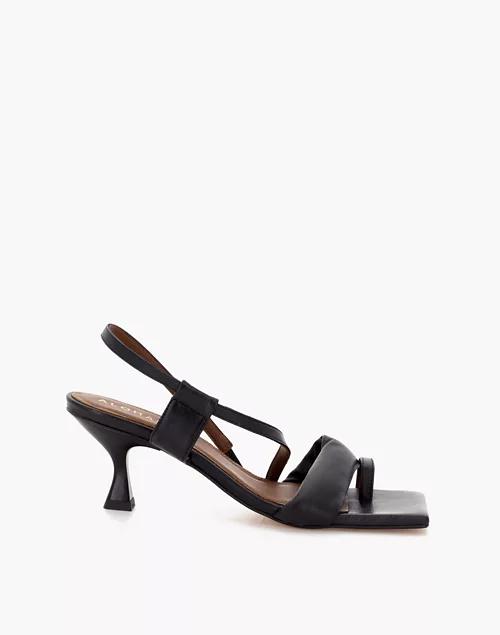 ALOHAS Leather Asymmetrical Sandals in Black商品第1张图片规格展示