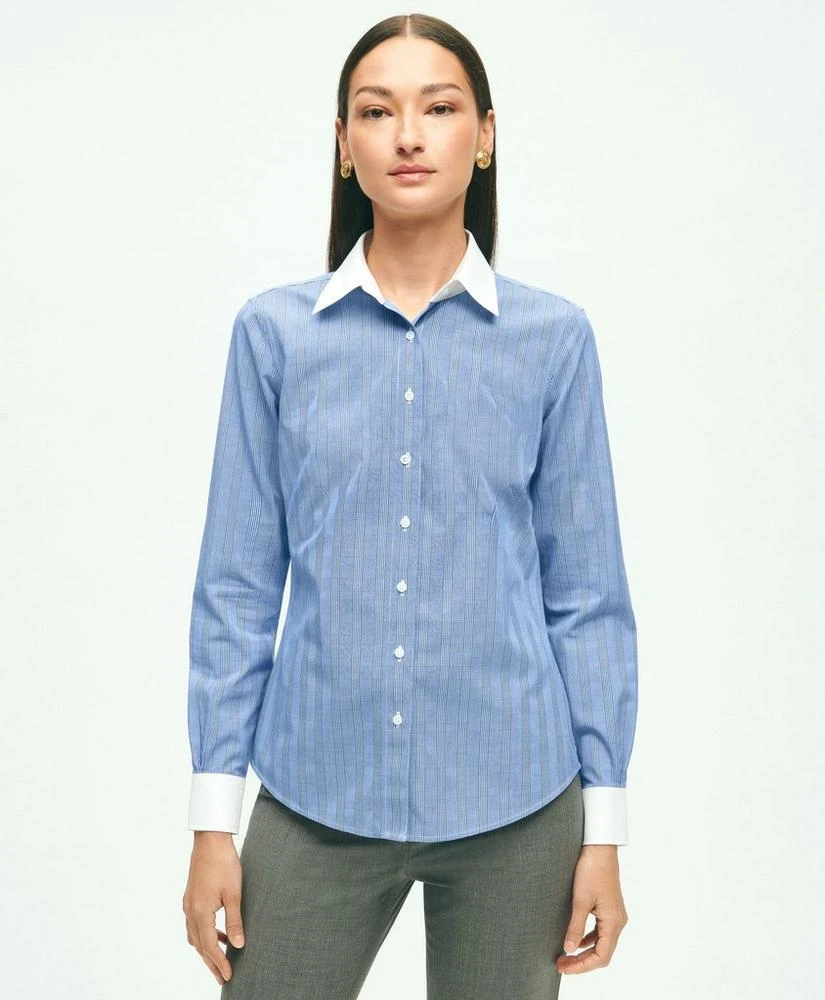 商品Brooks Brothers|Fitted Stretch Supima® Cotton Non-Iron Striped Dress Shirt,价格¥650,第1张图片