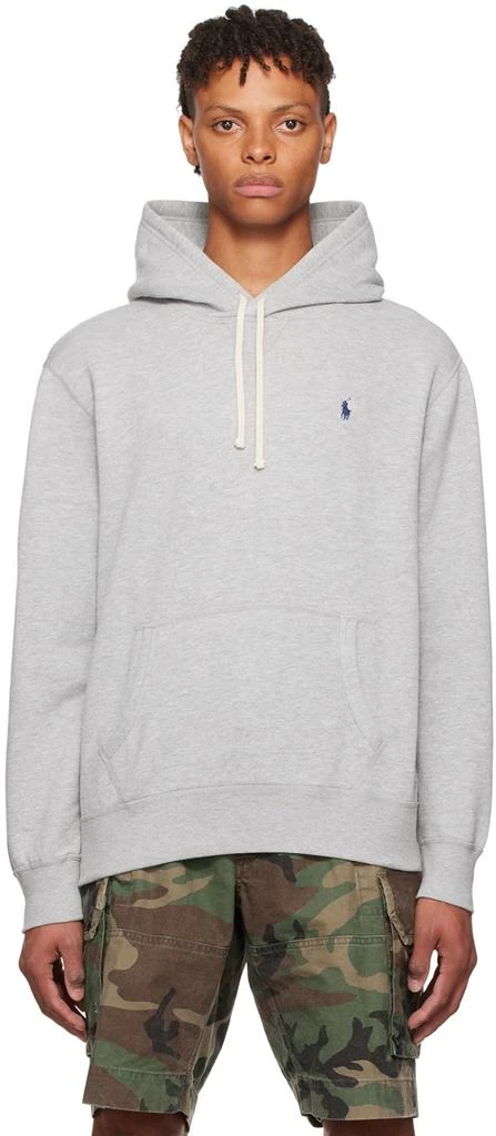 商品Ralph Lauren|Gray Cotton Hoodie,价格¥782,第1张图片
