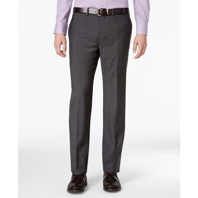 商品Calvin Klein|Men's Extra-Slim Fit Charcoal Shadow Grid Suit,价格¥733,第3张图片详细描述