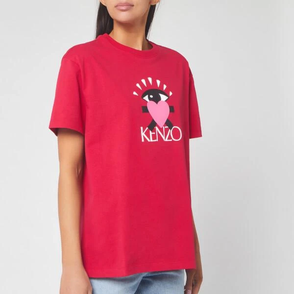 商品Kenzo|KENZO Women's Comfort T-Shirt Back from Holiday - Deep Fuchsia,价格¥604,第1张图片