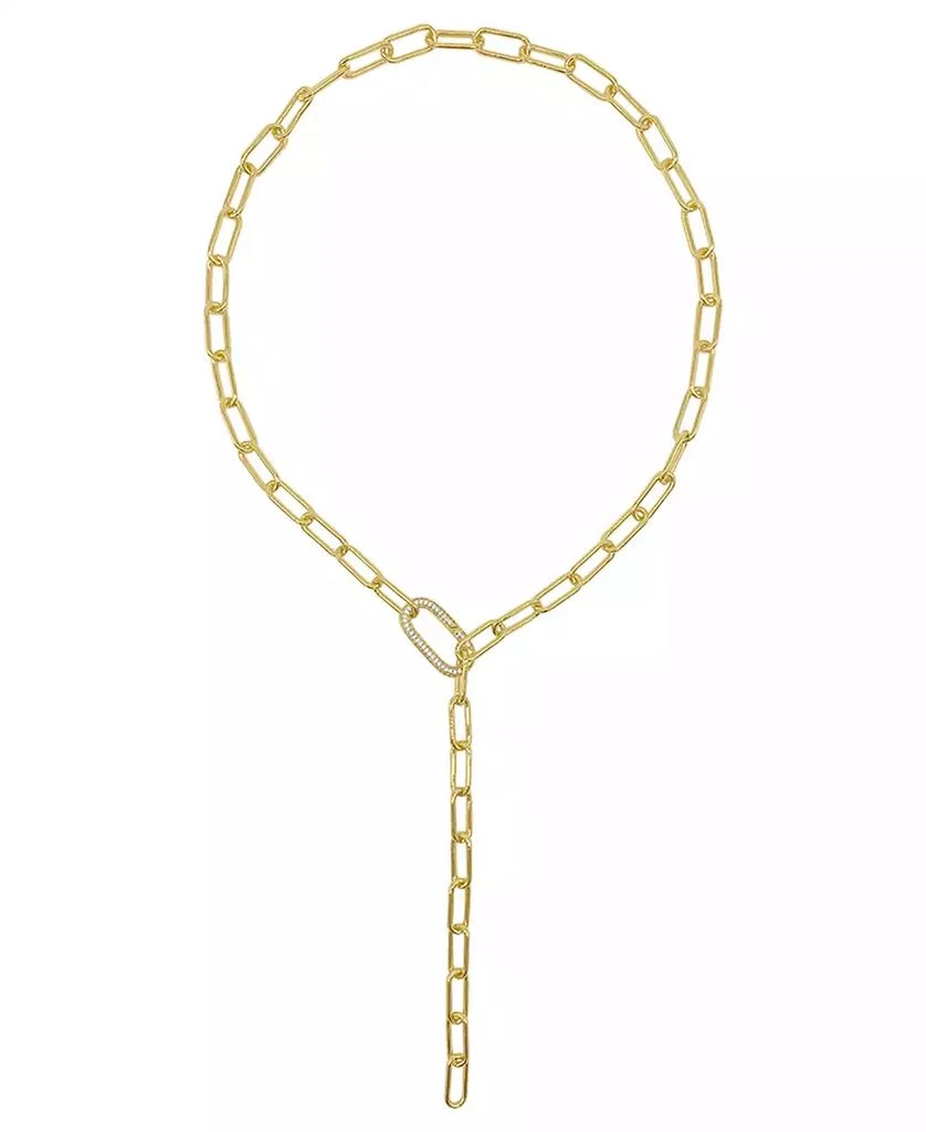 商品ADORNIA|Women's 14K Gold-Tone Plated Y-Shaped Lariat Crystal Lock Necklace,价格¥132,第1张图片