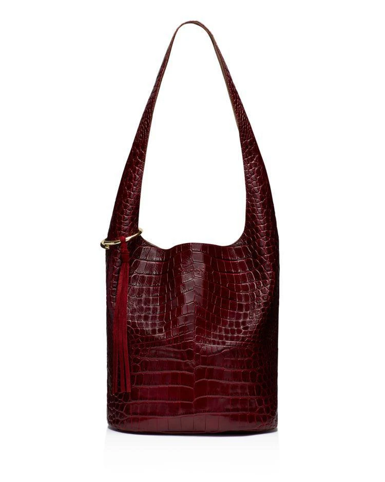 商品Elizabeth and James|Finley Courier Croc-Embossed Leather Hobo,价格¥3226,第1张图片