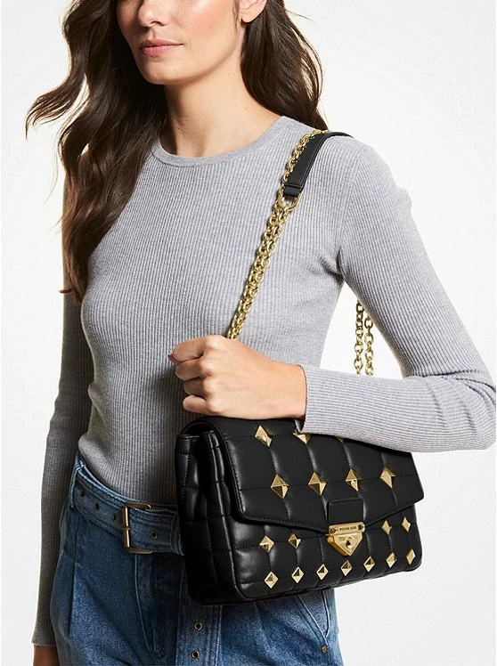 商品Michael Kors|SoHo Extra-Large Studded Quilted Leather Shoulder Bag,价格¥1958,第3张图片详细描述