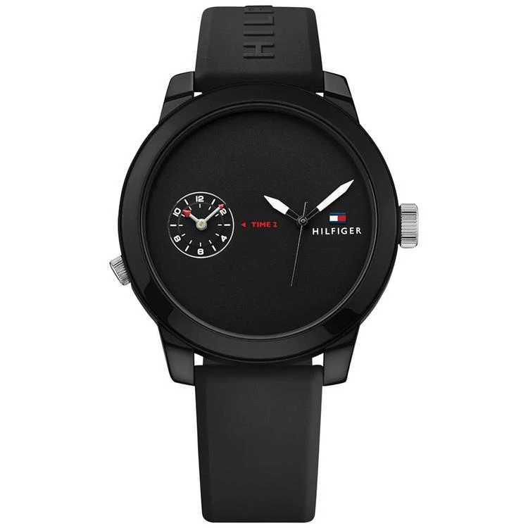 商品Tommy Hilfiger|Men's Cool Sport Black Silicone Strap Watch 42mm 1791326, Created for Macy's,价格¥534,第1张图片