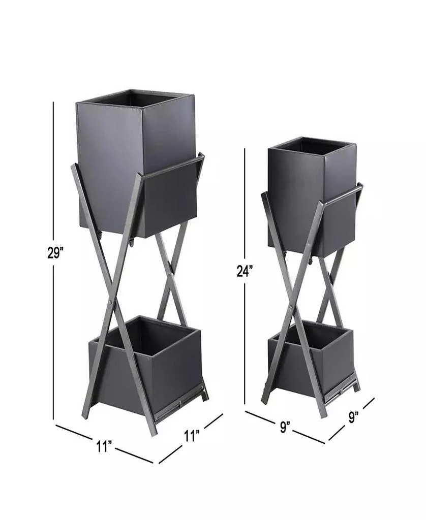 商品Rosemary Lane|Set of 2 Industrial Tin 2-Tiered Plant Stands,价格¥1285,第5张图片详细描述