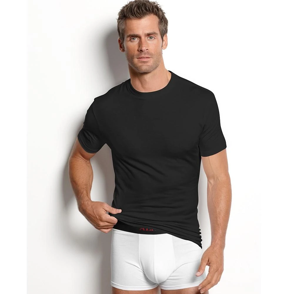 商品Alfani|men's underwear, cotton spandex tagless slim fit crew neck Undershirt 2 pack,价格¥255,第1张图片