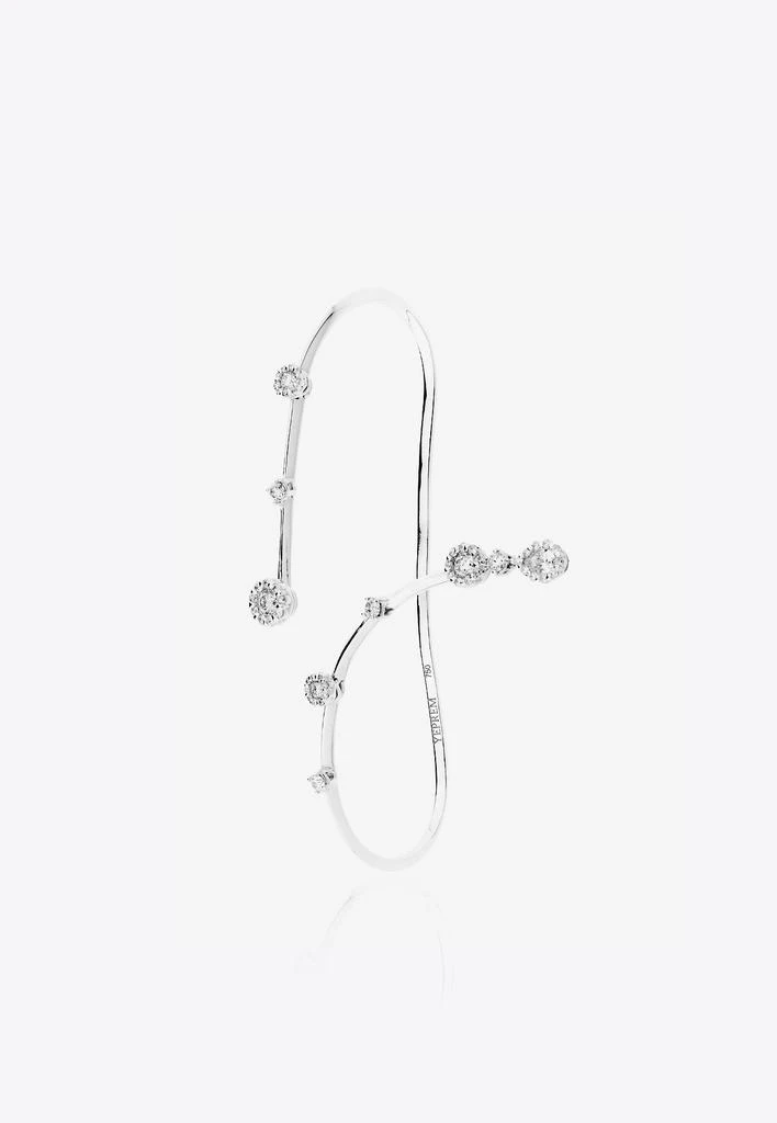商品Yeprem|Diamond Stud Curved Bracelet in 18-Karat White Gold,价格¥49182,第1张图片