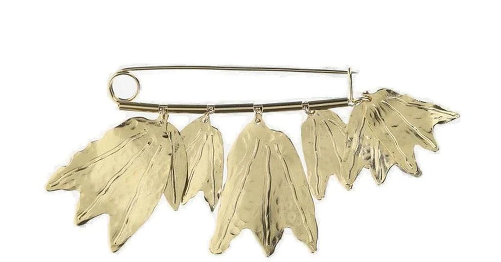 商品Jil Sander|Jil Sander Leaf Detailed Logo Engraved Brooch,价格¥5302,第1张图片