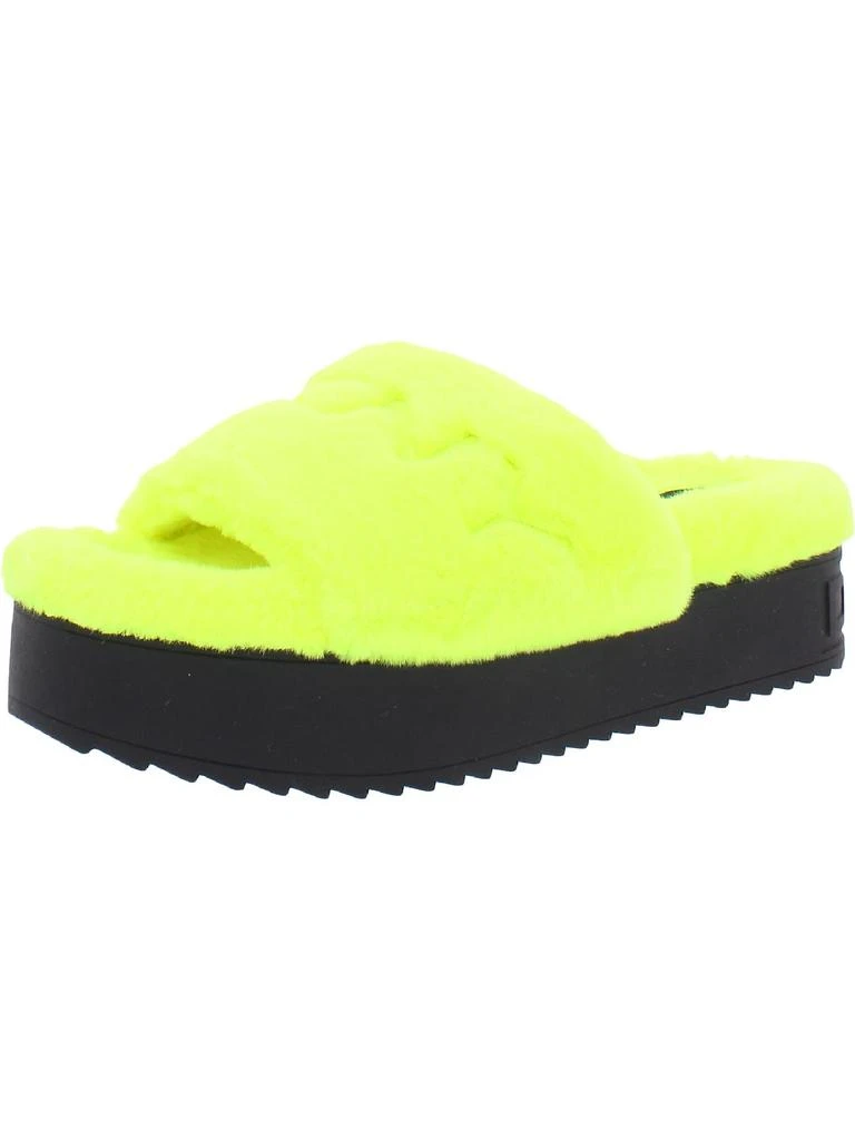 商品DKNY|Palz Womens Faux Fur Fluorescent Slide Slippers,价格¥309,第5张图片详细描述