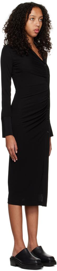 黑色 Asymmetric Shirt 连衣裙商品第2张图片规格展示