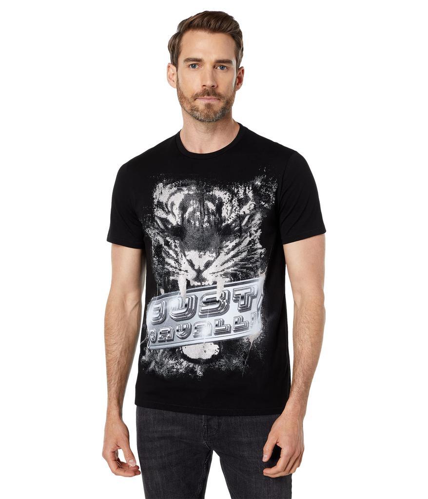 商品Just Cavalli|Queens T-Shirt with "Tiger" Graphic with Crystals,价格¥1957,第1张图片