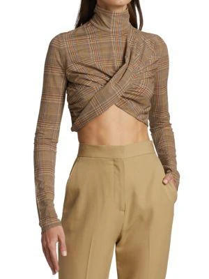 商品Burberry|Cropped Wrap Turtleneck Top,价格¥1751,第1张图片