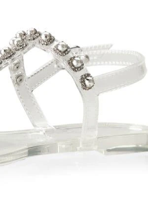 Pearl Crystal-Embellished Jelly Thong Sandals 商品