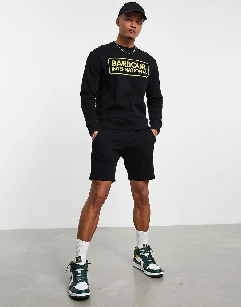 商品Barbour|Barbour International large logo crew neck sweat in black,价格¥624,第4张图片详细描述