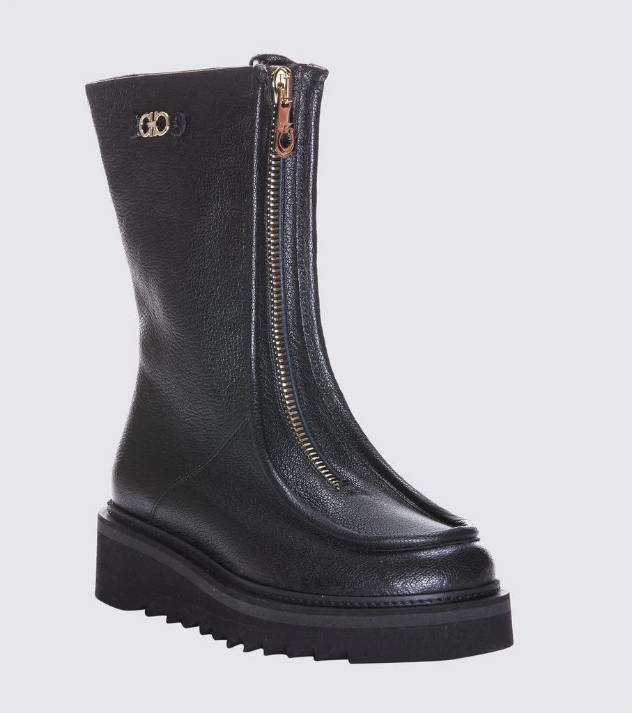 商品Salvatore Ferragamo|SALVATORE FERRAGAMO BLACK LEATHER BOOTS,价格¥4871,第2张图片详细描述