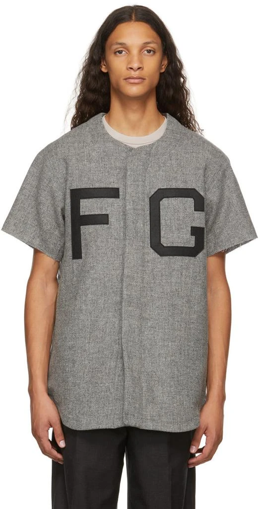 商品Fear of god|Grey Baseball Short Sleeve Shirt,价格¥2651,第1张图片